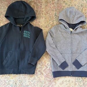 EUC Lot boys Size 7 O’Neill & H&M Blue Long Sleeve Full Zip Hooded Sweatshirts
